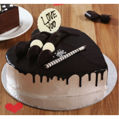 Heart Shaped Chocolate Cream Cake